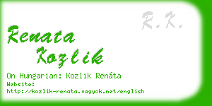 renata kozlik business card
